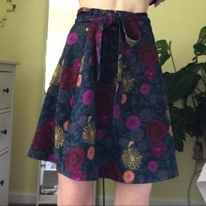 american apparel floral wrap skirt